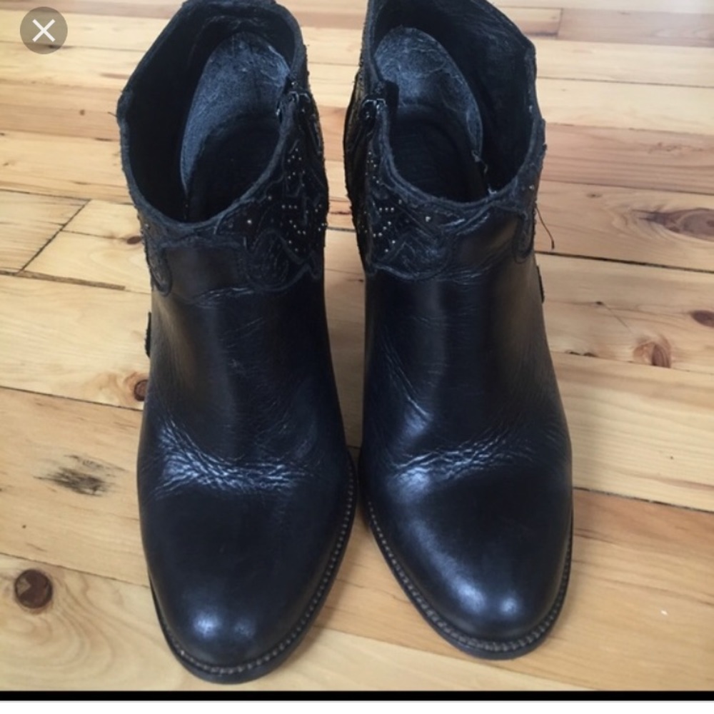 Diesel brand black leather ankle boots